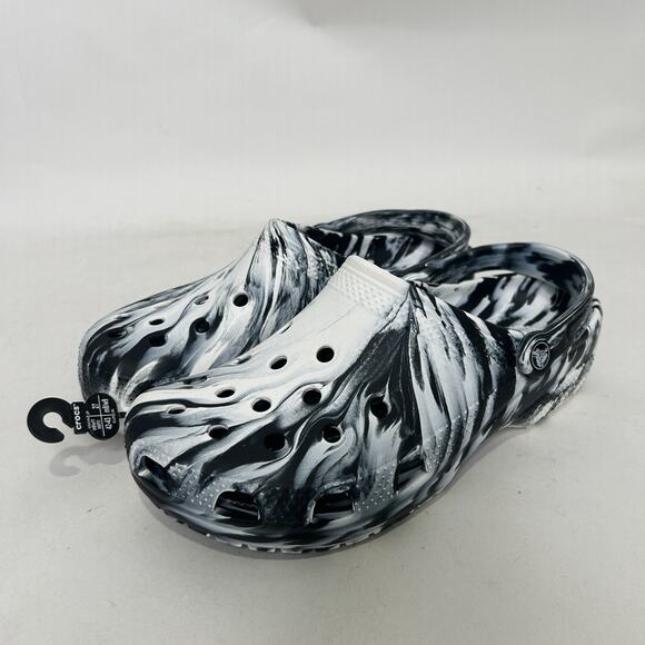 Classic Clog Crocs Marble Tie Dye “Black & White”